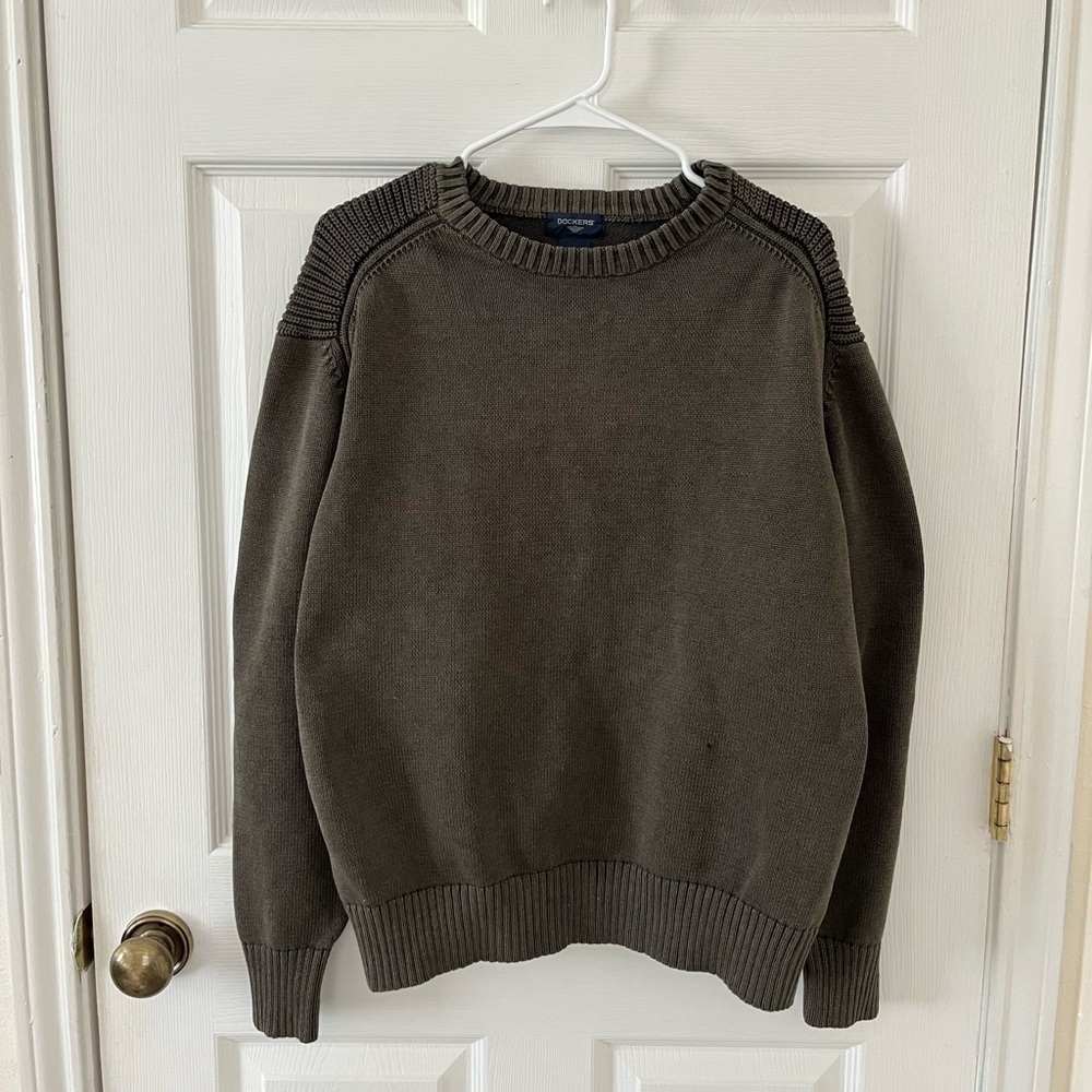 Dockers Men's Dark Olive Crewneck Sweater
